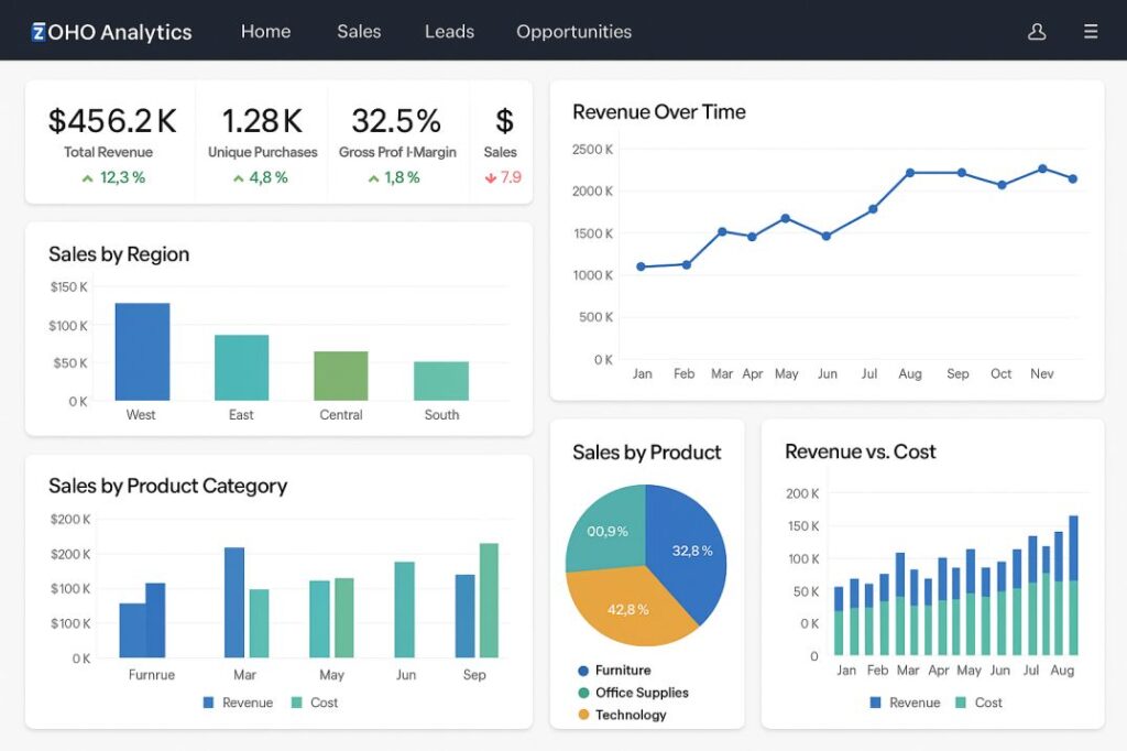 Professional-Zoho-Analytics-dashboard-with-KPI-widgets-sales-charts-and-real-time-data-visualization-for-business-intelligence