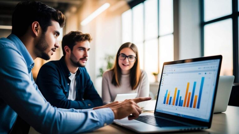 Excel-formulas-for-data-analysis-Professional-data-analyst-using-Excel-formulas-on-laptop-with-data-visualization-charts-and-graphs-in-background